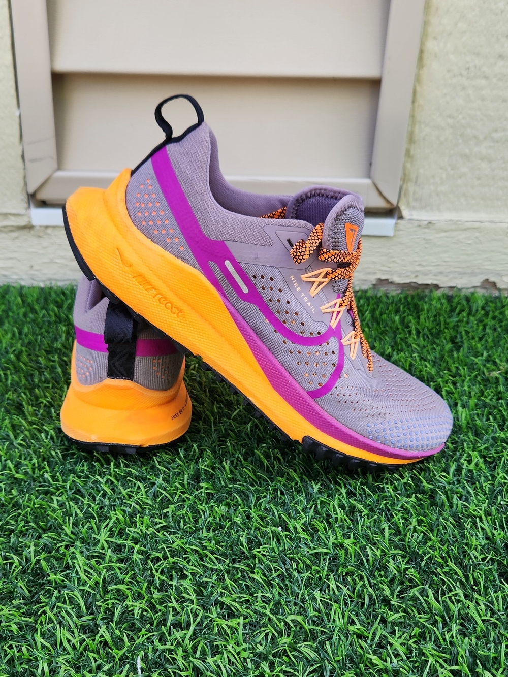Nike React Pegasus Trail purple orange Sneakers size 7